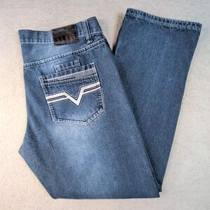 Mecca Jeans Mens Retro Distressed Baggy Skater Hip Hop Denim Y2K Wide Leg 40X32